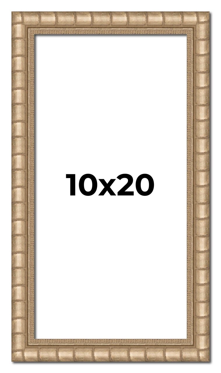 10x20 Modern Bamboo Picture Frame with UV-Resistant Acrylic & Acid Free Backing, Available in 5 Finishes - Gold, Silver, Brown, Black, and Natural
